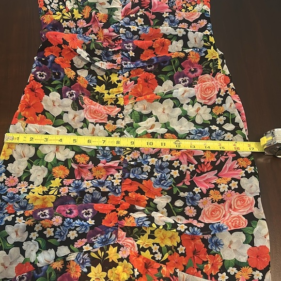 Mary Katrantzou x Lipsy Multicolour Ditsy Floral Chiffon Ruched Maxi Dress Sz 10 - Picture 17 of 17